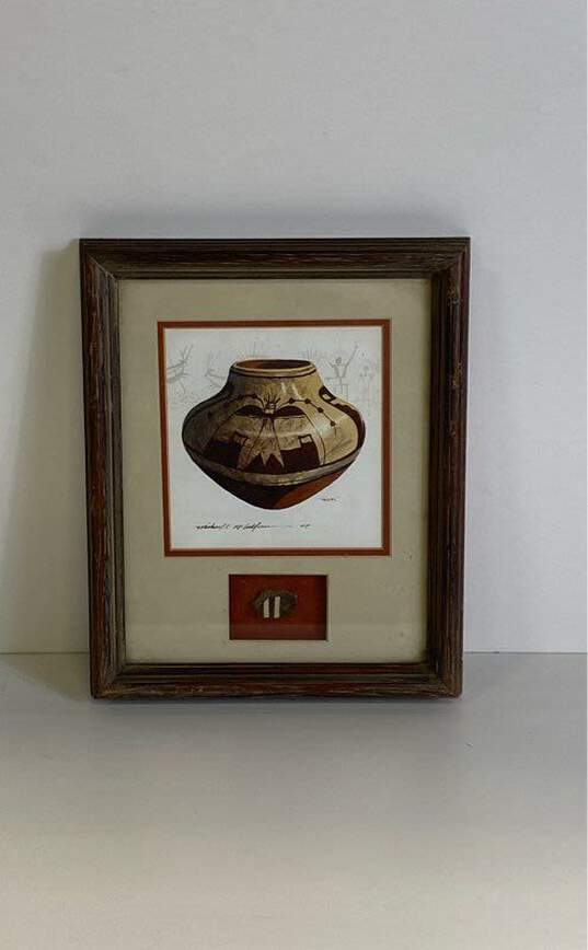 Hopi Watercolor of Native American Pottery with Ceramic Shard Michael McCullough image number 1