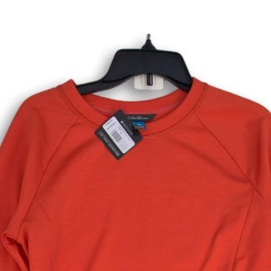 NWT Eddie Bauer Womens Red Crew Neck Long Sleeve Activewear Pullover T-Shirt M image number 3