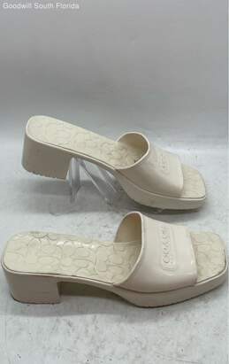 Coach Womens Scarlett White Slip On Block Heel Slide Sandals Shoes Size 10 alternative image