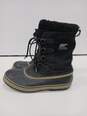 Sorel Men's Black Leather Boots Size 9.5 image number 3