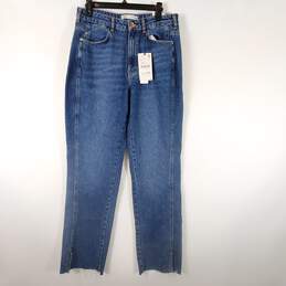 Zara Women Blue Straight Super High Rise Jeans Sz 2 NWT