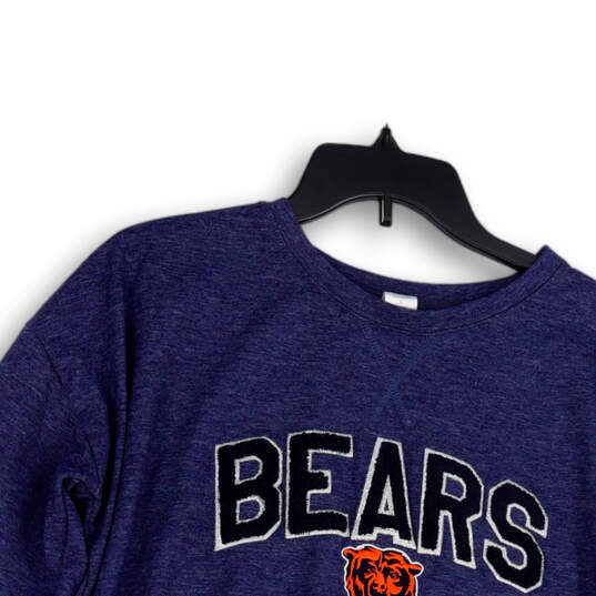 Womens Blue Bears Pleated Long Sleeve Crew Neck Pullover Sweatshirt Size L image number 3