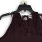 NWT Free People Womens Dark Purple Smocked Halter Neck My Oh My Tank Top Size XS image number 4