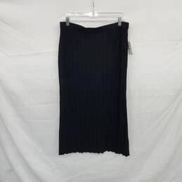 Nordstrom Signature Black Ribbed Knit Skirt WM Size L NWT alternative image