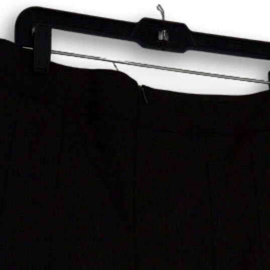 Womens Black Pleated Front Back Zip Stretch Pull-On A-Line Skirt Size 8 image number 4