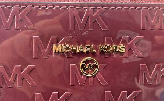 Michael Kors Jet Set Monogram Dome Satchel Red image number 5