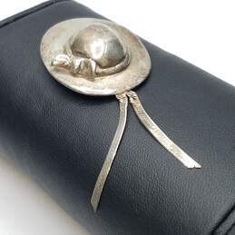 R. Nichols Sterling Silver Wide Brim Hat W/Tassels Brooch 20.5g alternative image