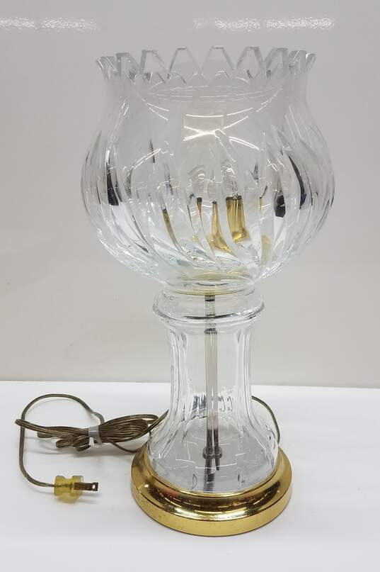 Vintage Wedgewood Crystal Tabletop Lamp 15in Tall image number 1