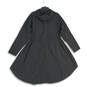 Womens Black Long Sleeve Flared Hem Full-Zip Hooded Raincoat Size M image number 1