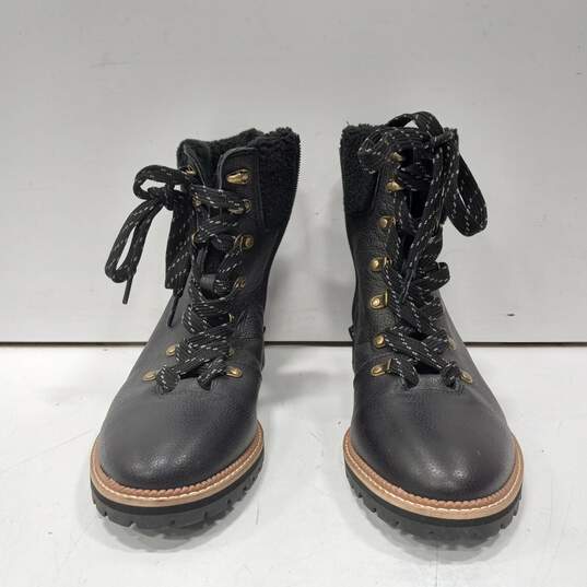 Land's End Women's Black Leather Lace-Up Boots Size 8B image number 1