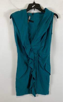 NWT BCBG Maxazria Womens Blue Pockets Sleeveless Deep V-Neck Mini Dress Size XXS