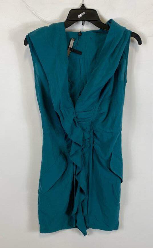 NWT BCBG Maxazria Womens Blue Pockets Sleeveless Deep V-Neck Mini Dress Size XXS image number 1