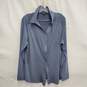 Adrianna Papell MN's Solid Lapel Neck Steel Blue Long Sleeve Shirt Size XL image number 1