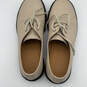 Womens Beige Leather Low Top Round Toe Lace Up Oxford Shoes Size 11 image number 5