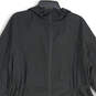 Womens Black Long Sleeve Flared Hem Full-Zip Hooded Raincoat Size M image number 4