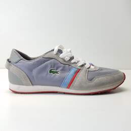 Lacoste Tevere Gray Mesh Suede Lace Up Low Sneakers Men's Size 8