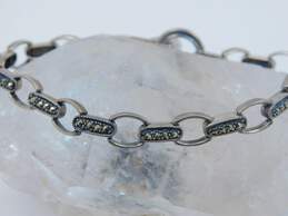 Romantic Sterling Silver Marcasite Link Bracelet Ring & CZ Ring 20.4g alternative image