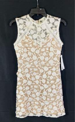 NWT Helen Owen X Aqua Womens White Nude Sleeveless Floral Lace Mini Dress Sz XS