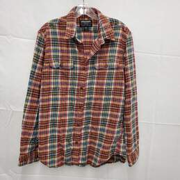 CC FILSON MN's Red & Blue Plaid Flannel Long Sleeve Shirt Size M