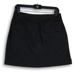 Womens Black Elastic Waist Flat Front Zipper Pocket Short Mini Skirt Size 8 alternative image