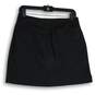 Womens Black Elastic Waist Flat Front Zipper Pocket Short Mini Skirt Size 8 image number 2