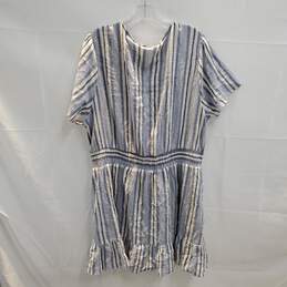 Michael Kors Metallic Stripe Short Sleeve Dress Size 4X alternative image