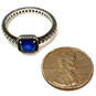 Designer Pandora S 925 ALE 56 Sterling Silver Blue Topaz Halo Band Ring image number 5