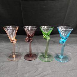 Set of 5 1 Ounce Martini Multicolored Shot Glasses