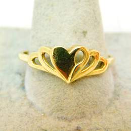 10k Yellow Gold Heart Cut Out Ring 2.1g alternative image