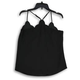 J. Crew Womens Black Scalloped Neck Spaghetti Strap Camisole Tank Top Size 4 alternative image