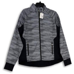 NWT Womens Gray Long Sleeve Full-Zip Activewear Jacket Size Large