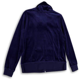NWT Womens Blue Knitted Long Sleeve Collared Pocket Full Zip Sweater Sz 1X alternative image