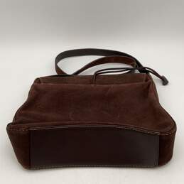 Ralph Lauren Womens Brown Leather Adjustable Strap Zipper Pocket Crossbody Bag