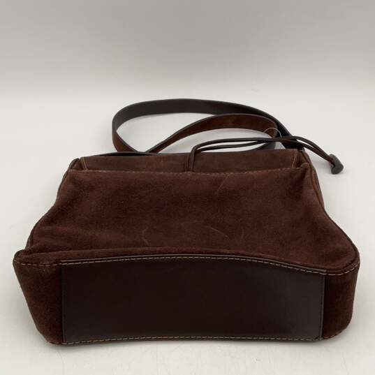 Ralph Lauren Womens Brown Leather Adjustable Strap Zipper Pocket Crossbody Bag image number 1