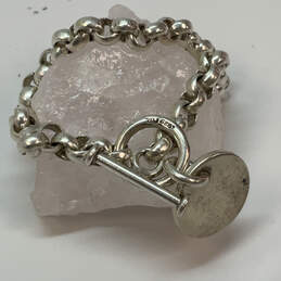 Designer Silpada 925 Sterling Silver Disc Toggle Clasp Link Chain Bracelet