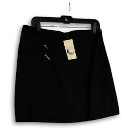 NWT Womens Black Side Zip Pockets Cool FX Sports Golf Mini Skirt Size 8