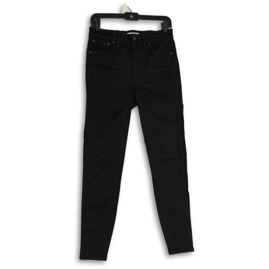 Womens Black Dark Wash 5 Pockets Design Denim Skinny Jeans Size 28 image number 1
