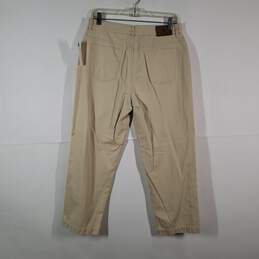 Womens Cotton Flat Front Belt Loops Straight Leg Cropped Pants Size 10P alternative image