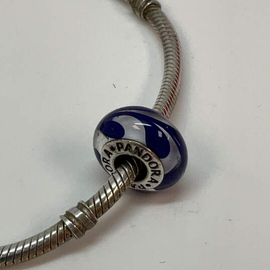 Designer Pandora  S925 ALE Sterling Silver Murano Glass Charm Bracelet image number 2