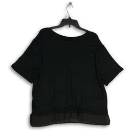 NWT Simply Vera Vera Wang Womens Black V-Neck Short Sleeve Blouse Top Size L alternative image