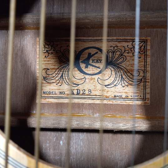 Vintage Kay 6-String Acoustic Guitar Model KD28 in Hard Case image number 4