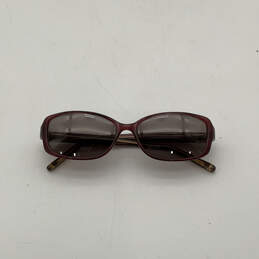Womens Red Brown Full Rim UV Protection Rectangle Lens Sunglasses