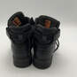 Mens 91017 Black Leather Round Toe Lace-Up Ankle Motorcycle Boots Size 11 image number 3