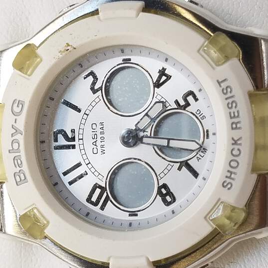Casio Baby G BGA-110 White & Silver Tone Ana-Digi Vintage Watch image number 2