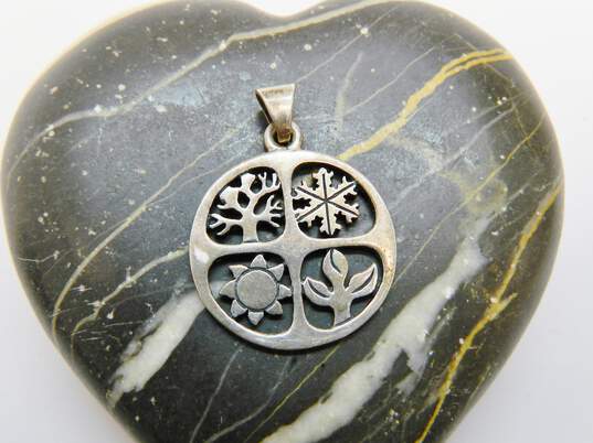 Retired James Avery 925 Sterling Silver 4 Seasons Pendant 4.2g image number 1
