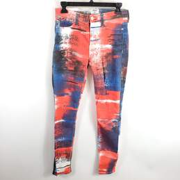 Hudson Women Red/Blue Skinny Jeans Sz 27