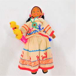 Vintage Huichol Doll Folk Art Traditional Huichol Mexican Native Doll 13 Inch