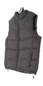 Mens Gray Pockets Sleeveless Full Zip Puffer Vest Free Size image number 2