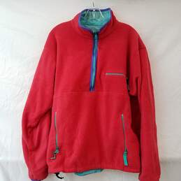 Patagonia Pink Pullover Fleece Reversible Jacket Women's XL