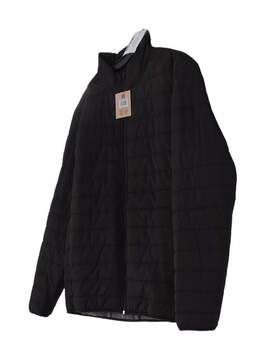 NWT Mens Black Long Sleeve Collared Pockets Puffer Jacket Size Large